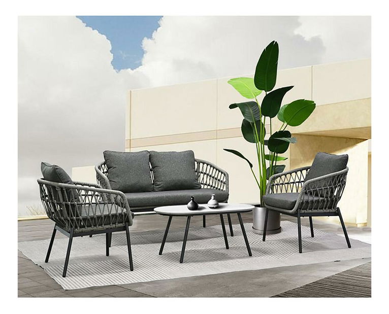 Zahradní sestava Artefactos (antracit + tmavě šedá) (pro 4 osoby)