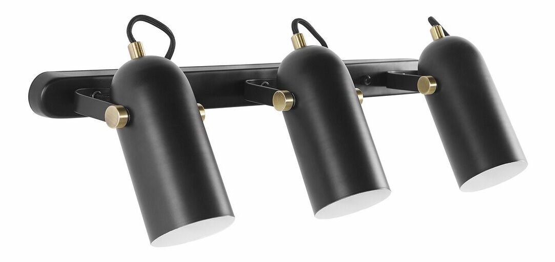 Trojitá nástěnná lampa TYRO (kov) (černá)
