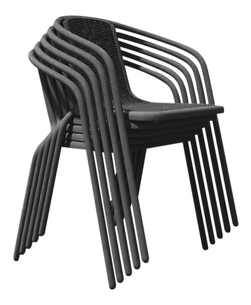 Zahradní židle Fendy (černá)ocel + plast)