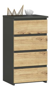 Komoda Cipriano II (šedý grafit + dub artisan)