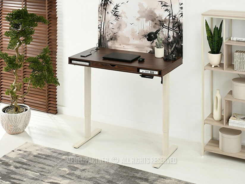 PC stolek Osto 120 (ořech + krémová)