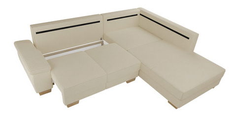 Rohová sedačka Loxy 2 (krémová) (s úl. prostorem) (P)