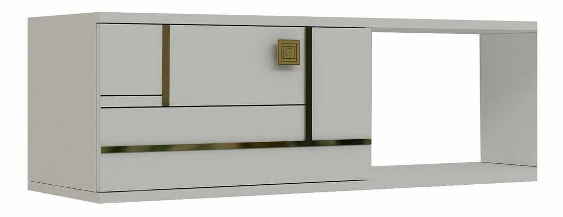 TV stolek/skříňka Arenden (bílá + zlatá)