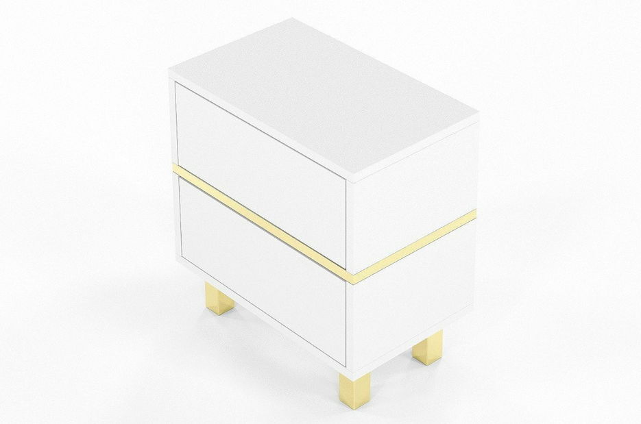 Noční stolek Naturlig Mynga (vysoký lesk bílý)