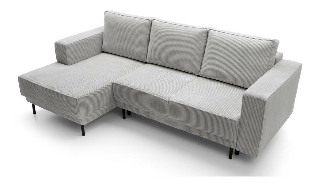 Rohová sedací souprava Rodriguez mini (L) (světle šedá + černá)