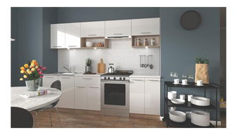 Kuchyně 260 cm Vinnie (bílá + světle dřevo)