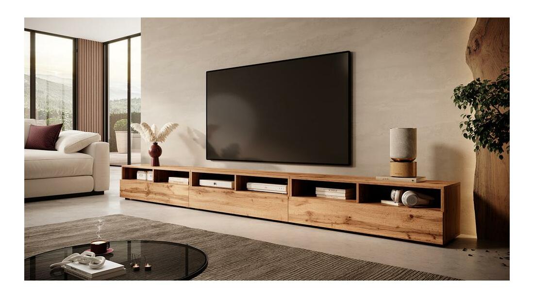 TV skříňka/stolek Redcan 300 (s osvětlením) (dub wotan)