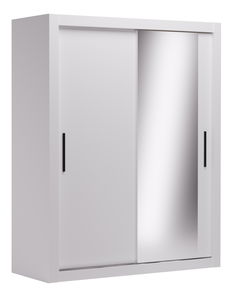 Šatní skříň Mondin (bílá) (se zrcadlem)