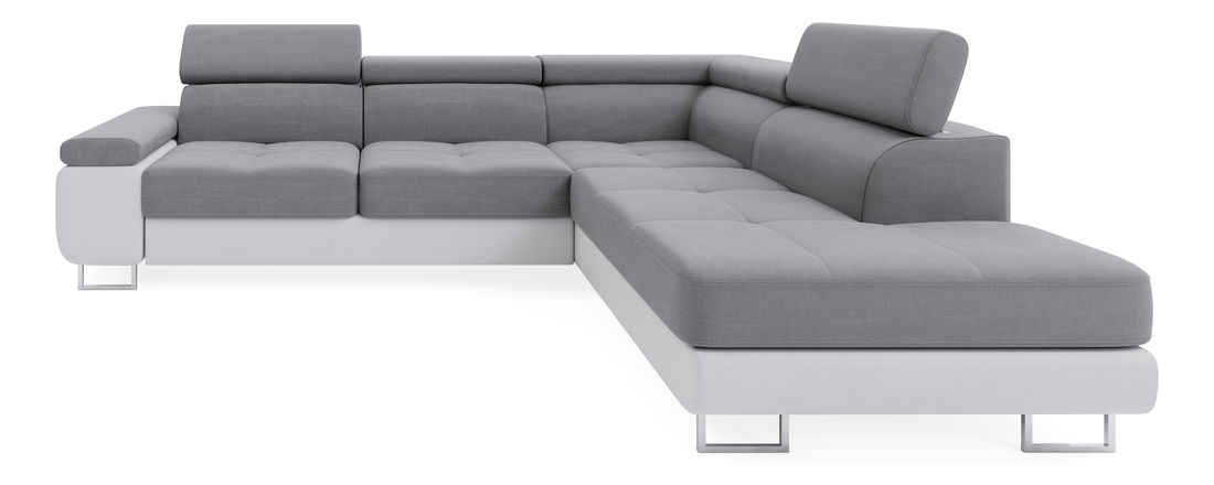 Rohová sedací souprava Ascend L (šedá + bílá) (L)