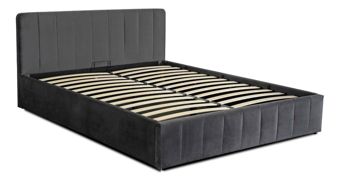 Manželská postel 160 cm Confundirla (šedá) (s roštem) (s úl. prostorem)