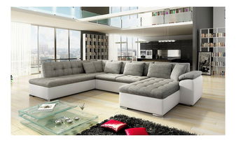 Rohová sedačka U Talina s funkcí spaní (P) (ekokůže Soft 017 + Lawa 05)