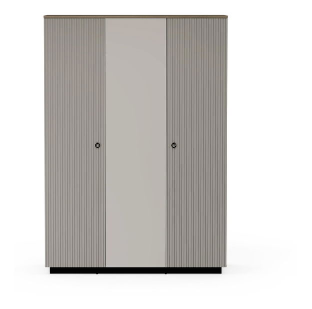 Šatní skříň Demandaron 2 (taupe + dub silverjack) (se zrcadlem)