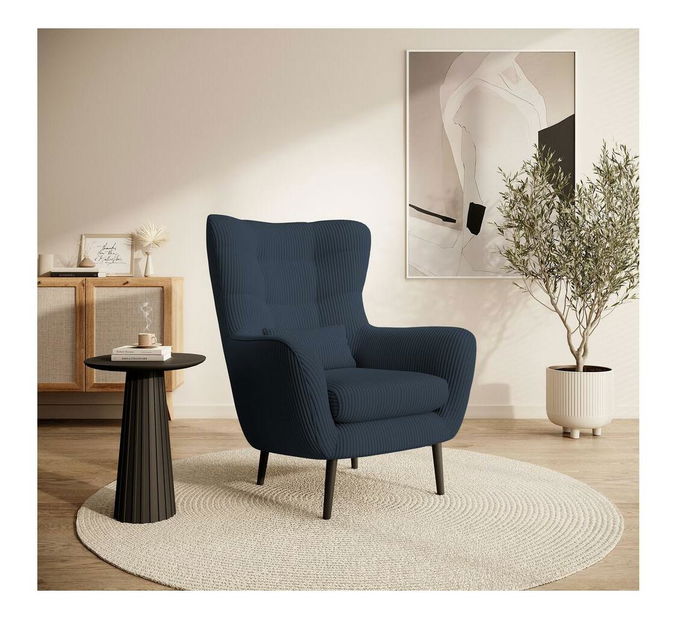 Křeslo s podnožkou Veneza VZ2 (námořnická + černá)