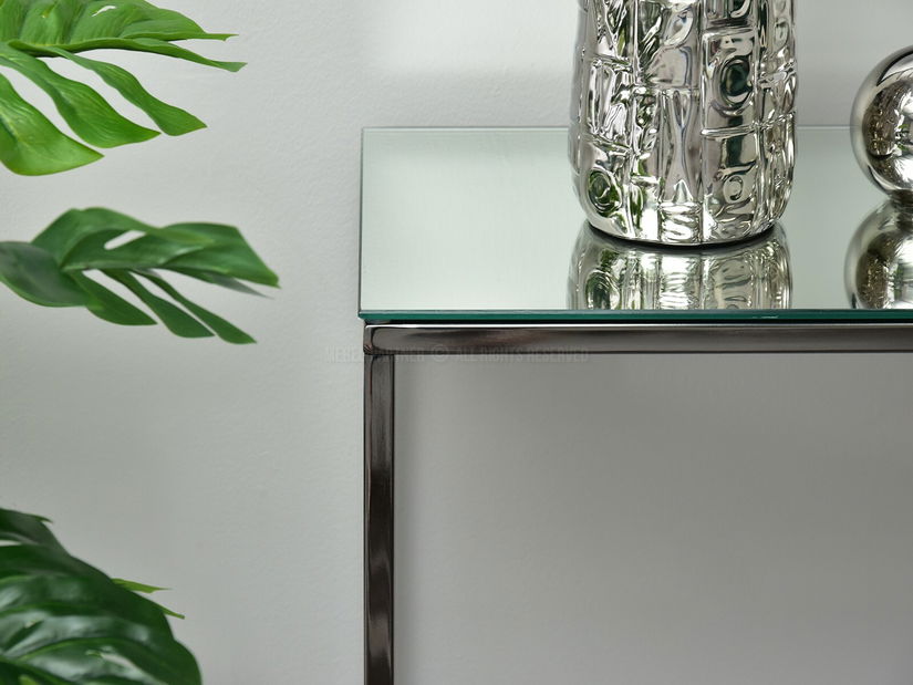 Konzolový stolek Bella Kons (chromová + černá)