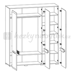 Šatní skříň BRW Azteca SZF3D/21/18