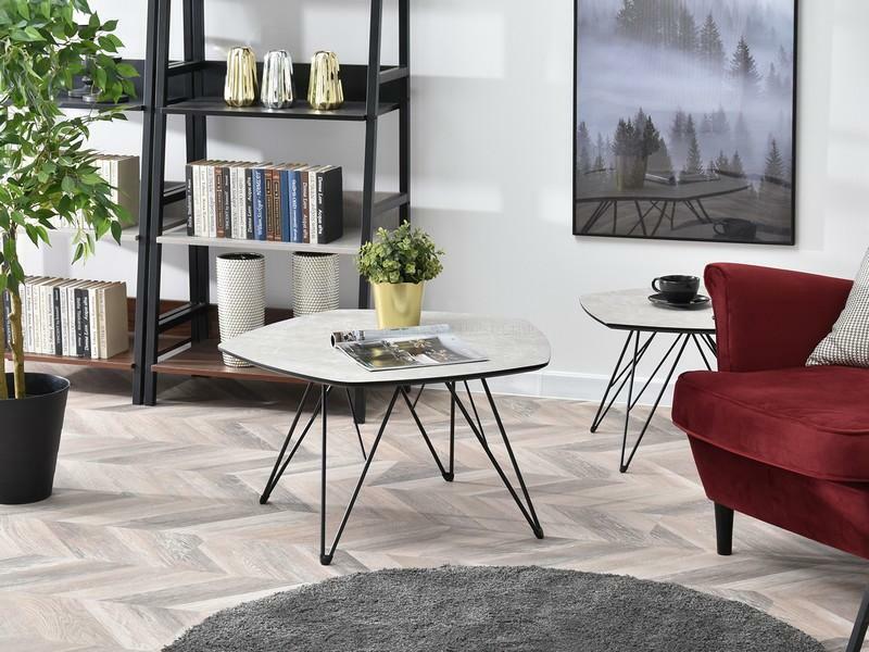 Konferenční stolek Petal Xl (šedá + černá)