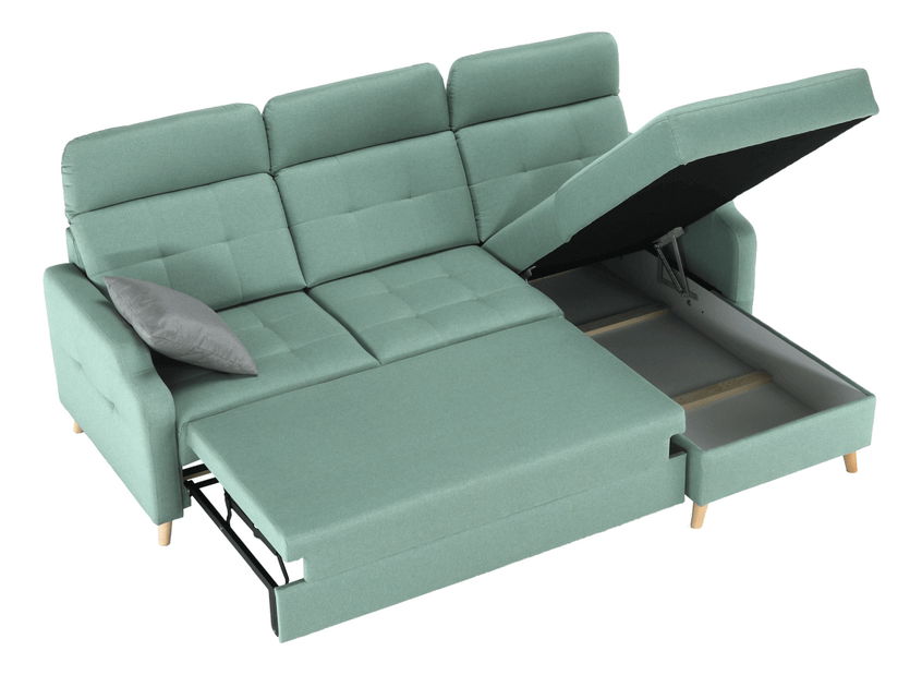 Rohová sedací souprava Bernart (mentolová) (P)
