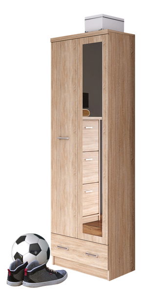 Šatní skříň Tianna 2d1s/60 (dub sonoma)