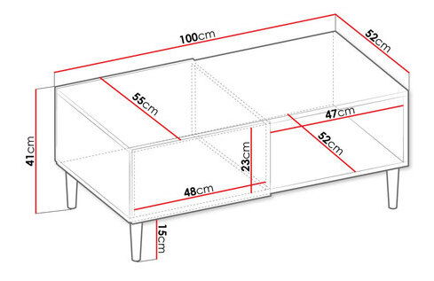 Konferenční stolek Sarlana 1K (bílá + černá) *výprodej