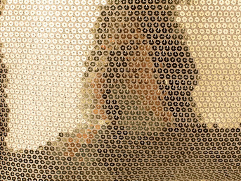 Set 2 ks. polštářů 45 x 45 cm ASTARA (polyester) (zlatá)