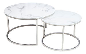 Konferenční stolek Ammie (bílá + chromová)
