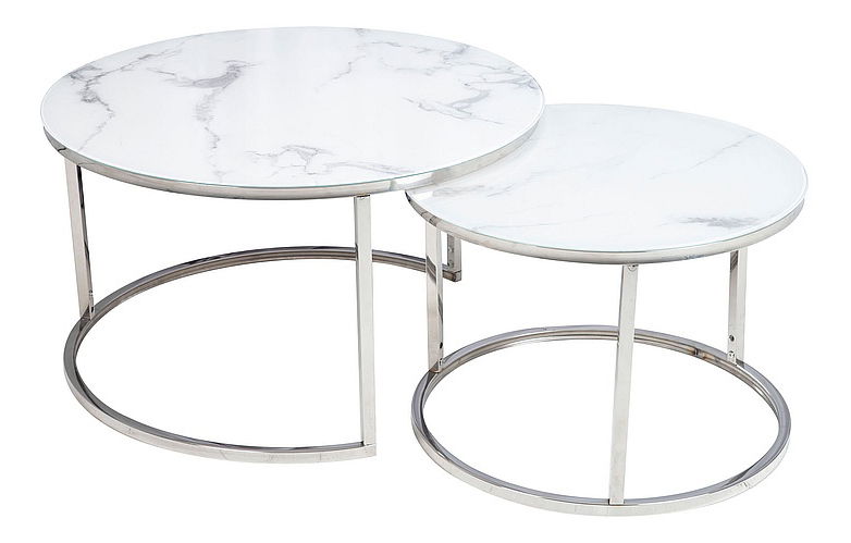 Konferenční stolek Ammie (bílá + chromová)