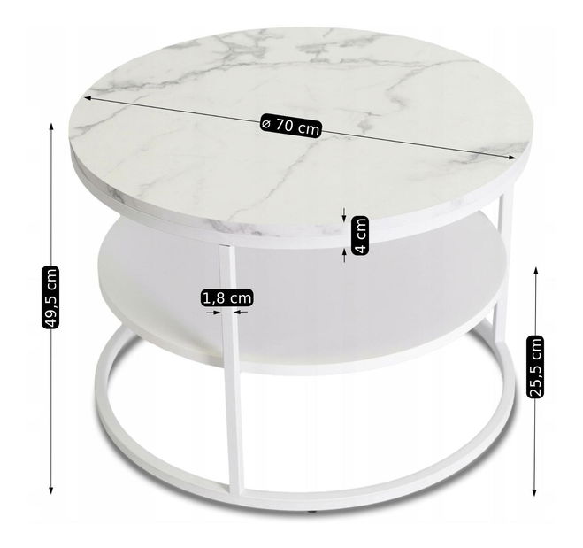 Konferenční stolek Blanquendo (mramor bílý)