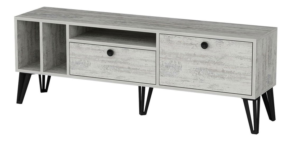 TV stolek/skříňka Dubeki 2 (šedá + bílá)