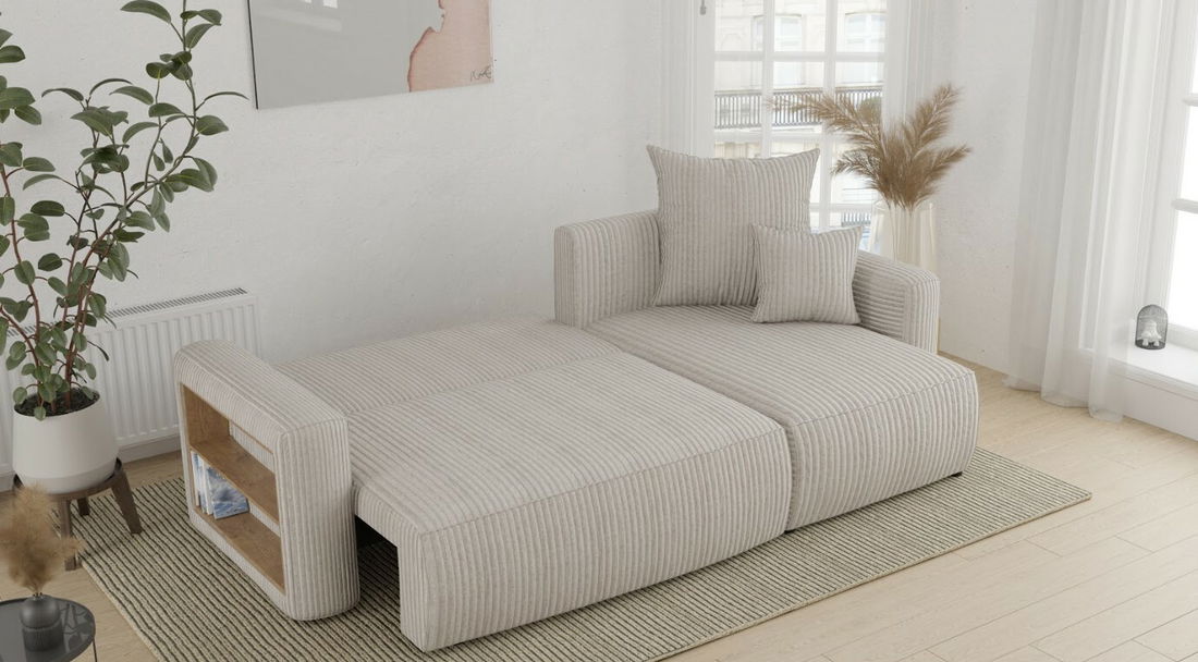 Rohová sedačka Solina (mléčná) (P)