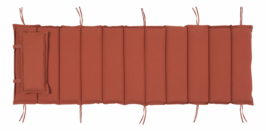 Zahradní lehátko Brest (světlé dřevo) (červený podsedák)