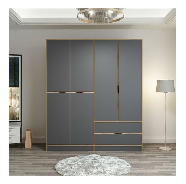 Šatní skříň Erich 2 (zlatá)