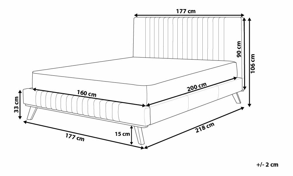 Manželská postel 160 cm TALLE (s roštem) (béžová)