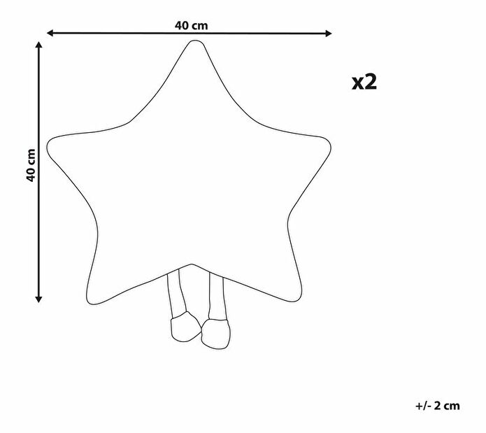 Sada 2 ozdobných polštářů 40 x 40 cm Staff (bílá)