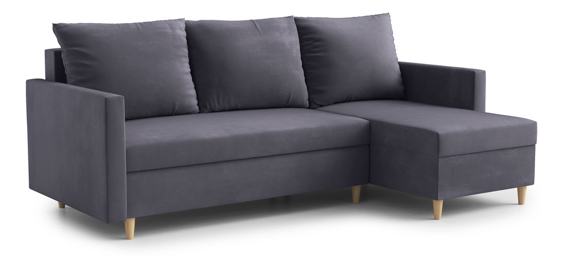 Rohová sedací souprava Ronaldo (P) (tmavě šedá)