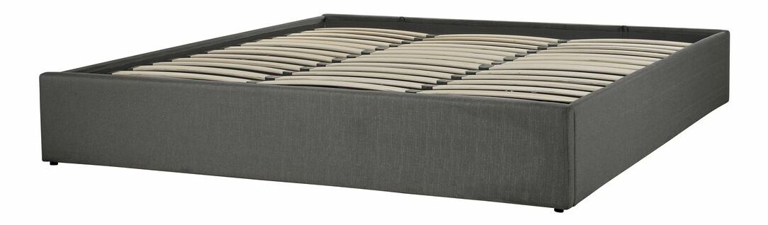 Manželská postel 180 cm DIJON (s roštem a úl. prostorem) (šedá)