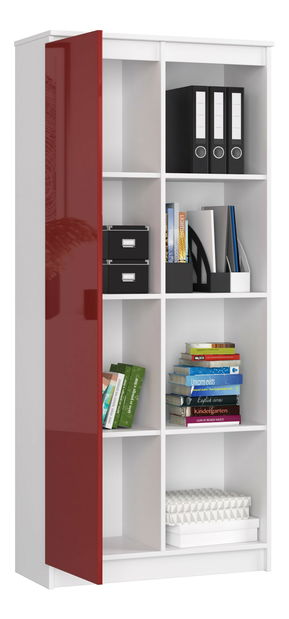 Regál Rehana II (bílá + červený lesk)