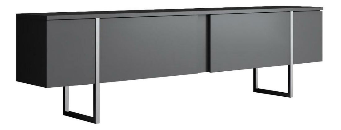 TV stolek/skříňka Luna (antracit + stříbrná) *bazar