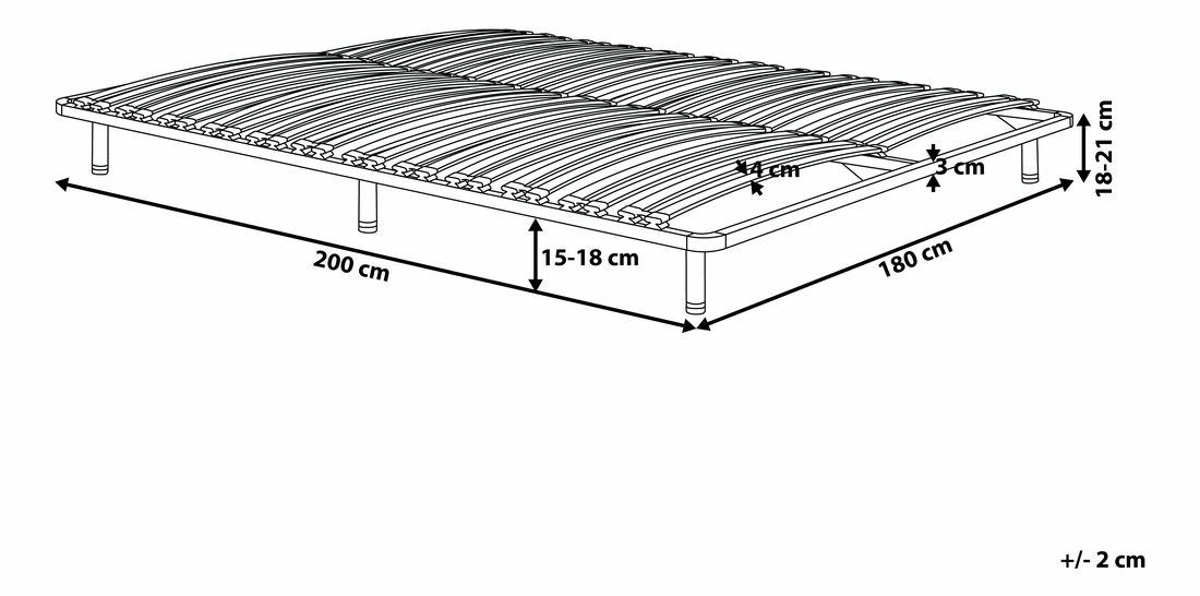 Lamelový rošt 200x180 cm Basel (černá)