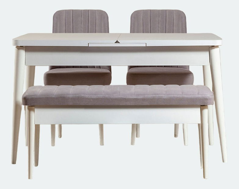 Jídelní set Vlasta 1 (bílá + šedá) (pro 4 osoby)