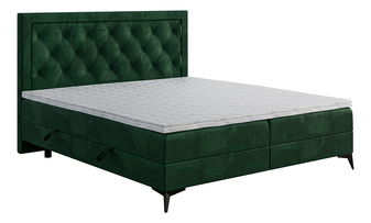 Boxspring postel 200 cm Dustin (tmavě zelená) (s matrací a úl. prostorem)
