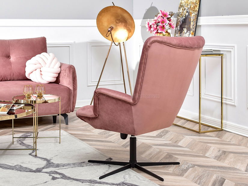 Relaxační křeslo Elesenta (růžová + černá)