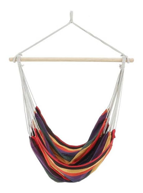 Závěsné houpací křeslo Gilda (bílá + vzor pásek)