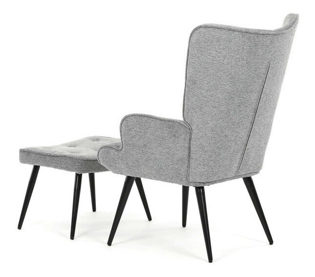 Křeslo s taburetkou Akitta (šedá)