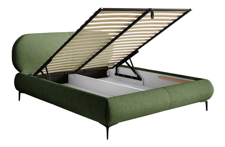 Manželská postel 140 cm Octave 140 (s roštem) (s úl. prostorem) (světlobéžová + černá)