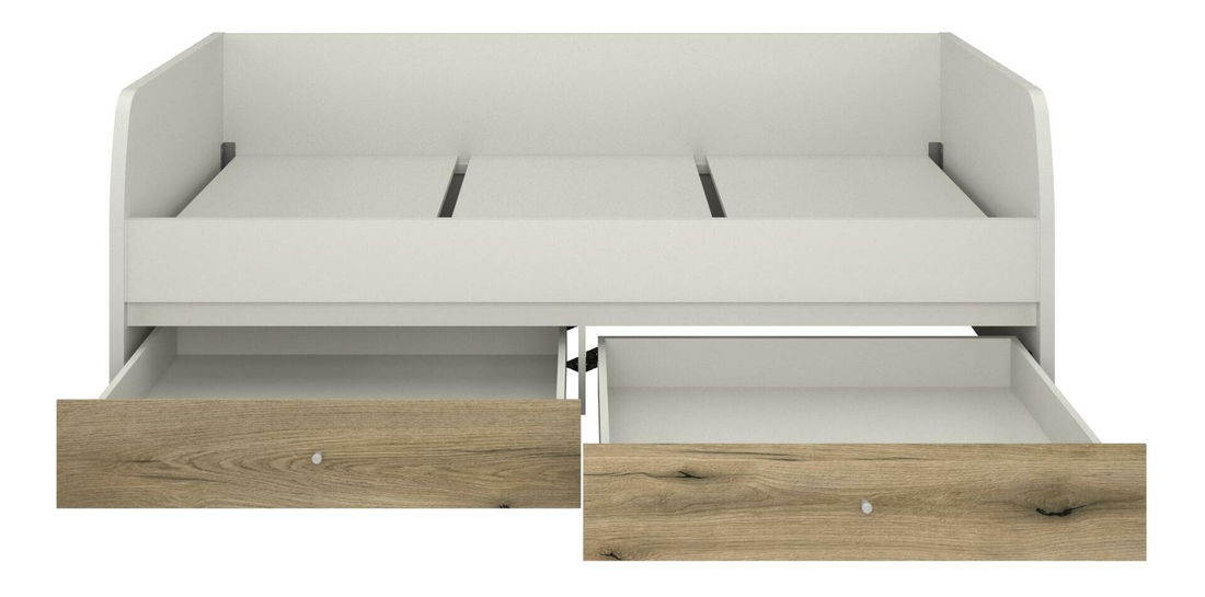 Jednolůžková postel 90 cm (válenda) Kodro (kašmír + dub evoke) (s roštem) (s úl. prostorem)