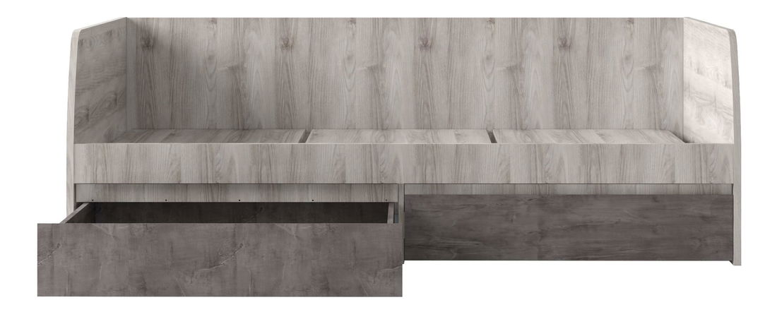 Jednolůžková postel 90 cm (válenda) Japon 2 (kaštan nairobi + onyx) (s roštem) (s úl. prostorem)