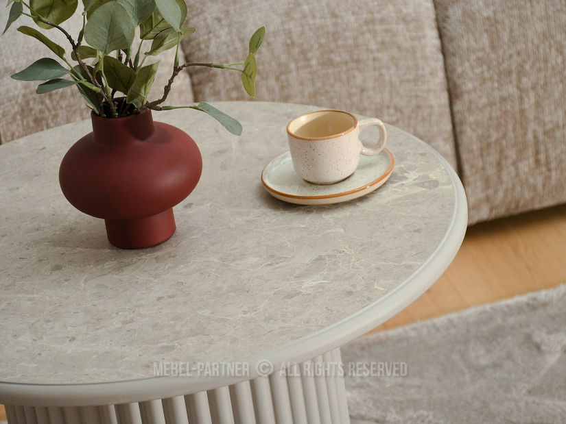 Konferenční stolek Decimo (mramor + šedá)