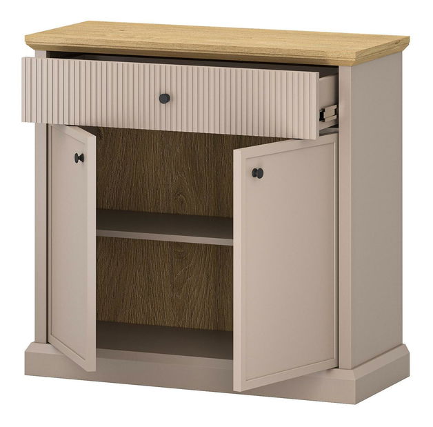 Komoda Indices 2 (taupe + dub kamenný)