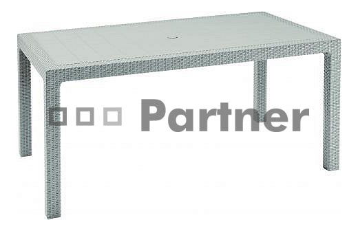 Zahradní stůl Manhattan 165x90cm (bílá) (um. ratan)