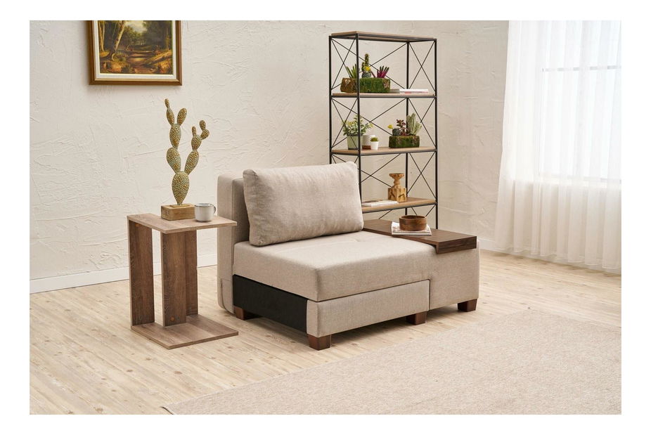 Rozkládací křeslo Perenilla L (P) (krémová + ořech)